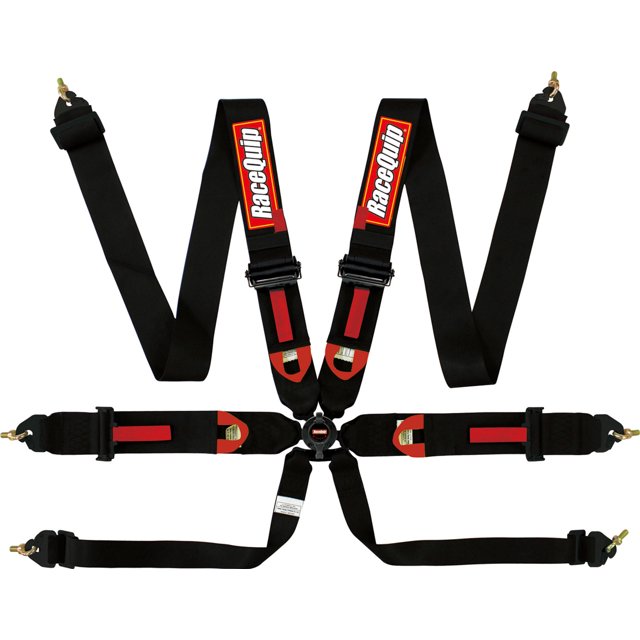 RACEQUIP/SAFEQUIP 853003 Seat Belts and Harnesses 6pt Harness Camlock P/U Black FIA