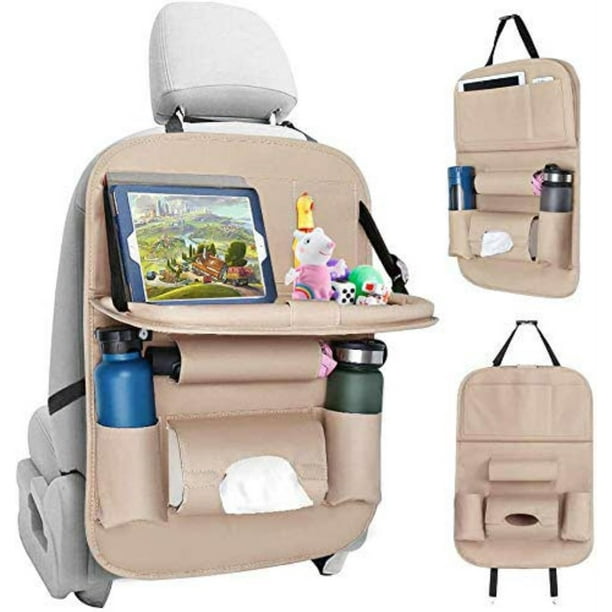 Foldable Table Tray Car Seat, Car Back Seat Organizer With Foldable Table Tray