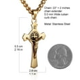 thumbnail image 5 of HZMAN Stainless Steel Saint St St. Benedict Crucifix Cross Pendants Necklace INRI (Gold), 5 of 6