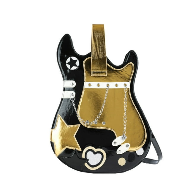 PALIFEUR Household Essentials Guitar Shaped Bag Backpack Patent Leather Ladies Mini Backpack Sewing Thread Purse For Women Ladies Small Size