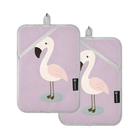 

Pot Holders Set of 2 Heat Resistant 338℉ Kitchen Oven Gloves Potholder Cooking Baking Microwave Mitts Cute Flamingo