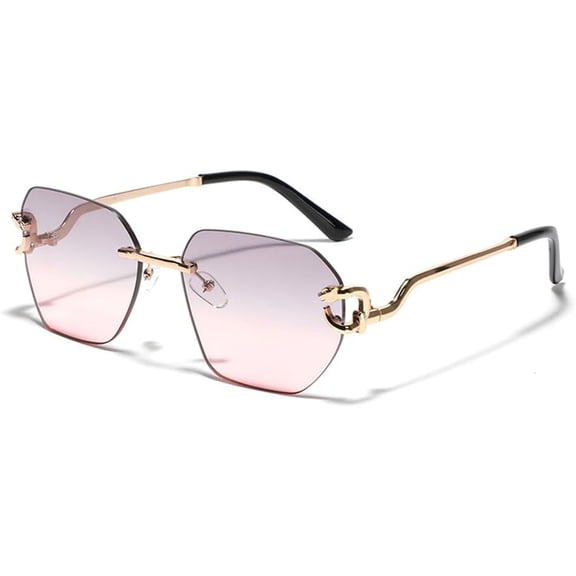 Rimless Women Sunglasses Male Eyeglasses Gradient Lens