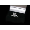 thumbnail image 3 of HeartsAndYou 1.6ct Emerald Cut Moissanite Engagement Ring for Women Trilogy 18k White Gold Over Silver, 3 of 8