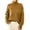 Earthy Yellow, variant on Womens Turtleneck Knit Sweater Long Sleeve Pullover Top Textured Cable Pattern Ribbed Cuffs Regular Fit Casual Style