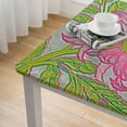 thumbnail image 5 of BANET Hand Block Print for Square Table, Floral Pink Table Cover for Kitchen Dinning Tabletop Decoration Parties Weddings Bithday Christmas white, 5 of 8
