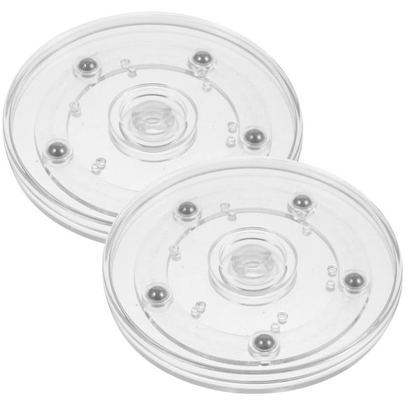 2Pcs Rotating Storage Tray Turntable Round Rotating Swivel Turntable Holder Transparent Turntable