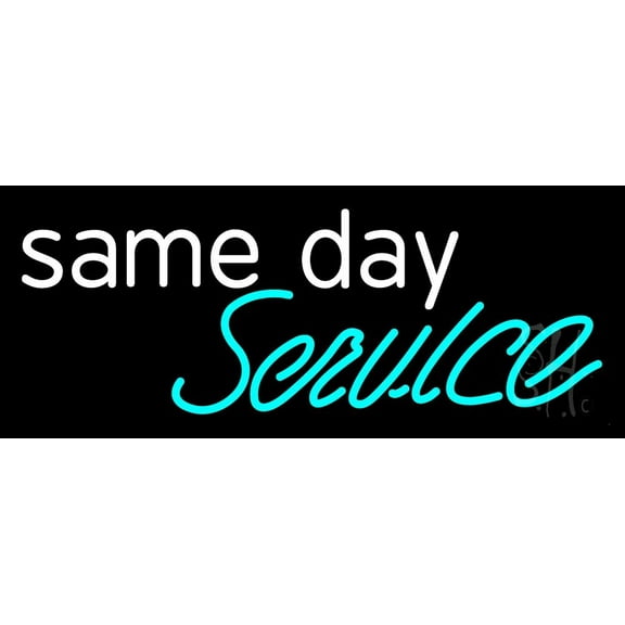 Same Day Service 2 LED Neon Sign 10 x 24 - inches, Clear Edge Cut Acrylic Backing, with Dimmer - Bright and Premium built indoor LED Neon Sign for Computer & Electronics store decor.