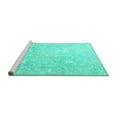 thumbnail image 2 of Ahgly Company Machine Washable Indoor Square Oriental Turquoise Blue Traditional Area Rugs, 6' Square, 2 of 4