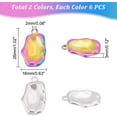 thumbnail image 2 of 12Pcs 2 Colors 304 Stainless Steel Pendants Pendant Metal Charms Rainbow Color Pendant Hole 2mm for Braclet Necklace Earring Jewelry Making Mixed Color, 2 of 7