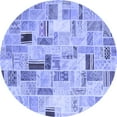 thumbnail image 1 of Ahgly Company Machine Washable Indoor Round Patchwork Blue Transitional Area Rugs, 4' Round, 1 of 4