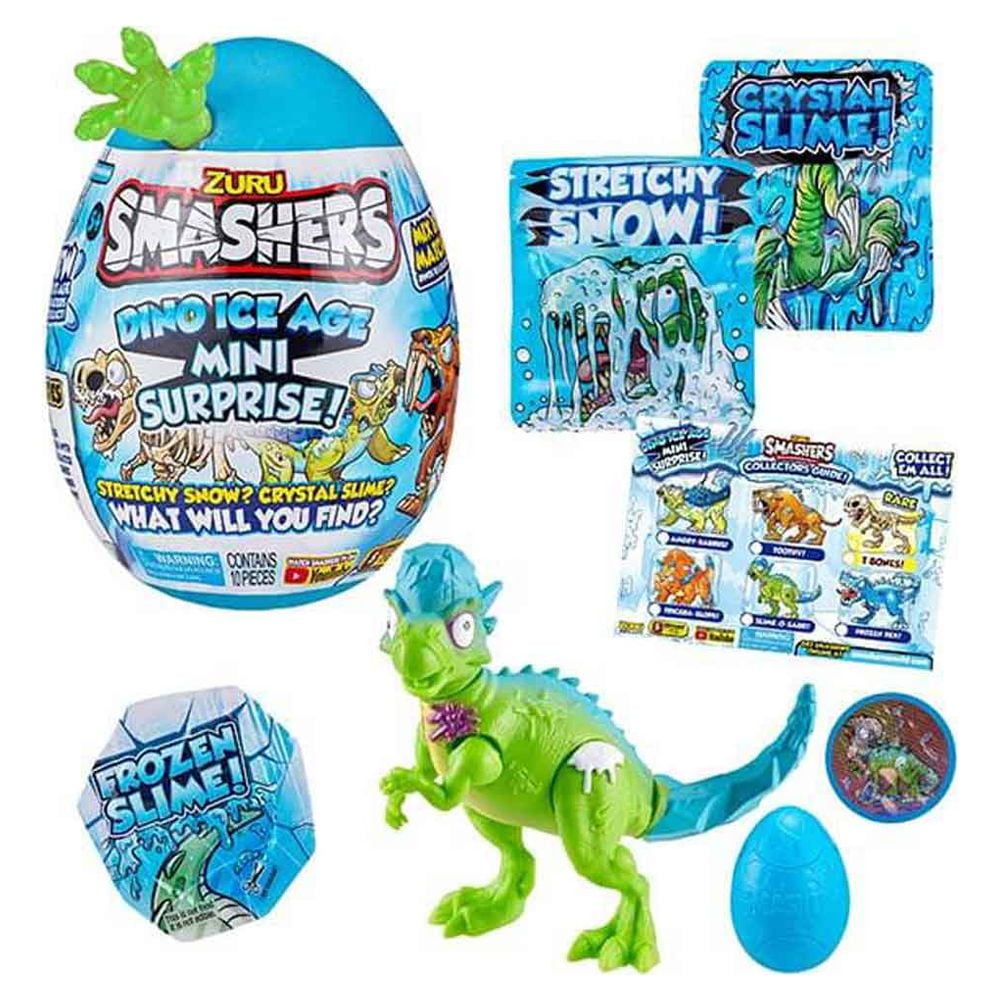 ZURU Smashers Dino Ice Age Mini Surprise Egg Gag Toys for Kids - Tricera  Slops