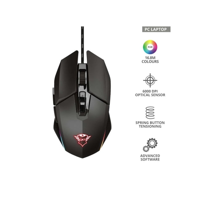 Ratón para gaming Trust GXT 950 Idon con iluminación RGB
