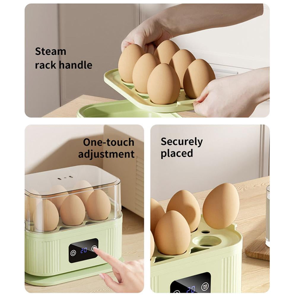 Multi-Functional Electric Egg Boiler, Rapid Hard Boiled Egg Maker for Student Dorms & Home Kitchen, Small Breakfast Steamer for Eggs, Fish & Vegetables, Mint Green Portable Food Steamer with Auto-Off