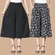 thumbnail image 2 of Pantalones cortos finos de verano Ropa para madres de mediana edad y mayores Pantalones anchos de cintura alta con cintura elástica Culottes coloridos, 2 of 6