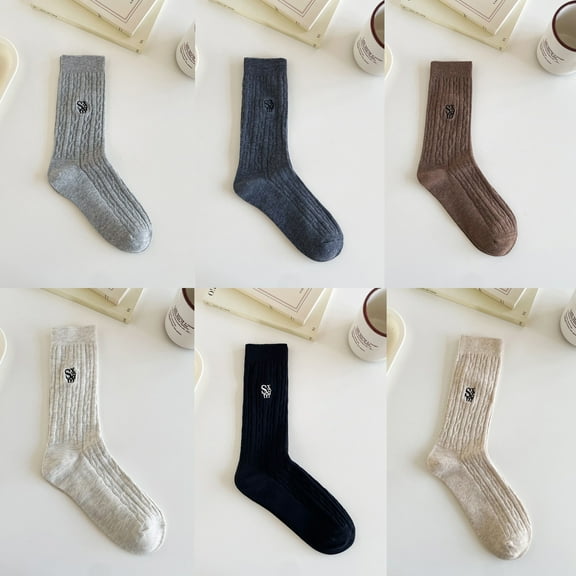 Women's Classic Cable Crew Socks-6 Pair Pack-Soft Cotton Comfort