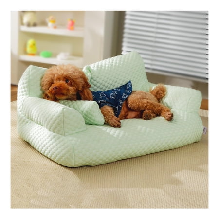 Pet Ice Silk Sofa Dog Couch Comfort Pet Couch with Washable Removable Cover Cat Beds for Indoor Cats with Anti-Slip Bottom