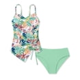 thumbnail image 2 of Big Girls Swimsuit Floral print Two Piece tankini set Bathing Suit Graphic Sleeveless with briefs For Beach Pool Surfing, 2 of 7
