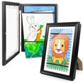 thumbnail image 1 of KOTNYX LED Light Kids Artwork Frame - Front Opening Kids Art Display Picture Frame, Holds 100 Pictures, MDF & Shatter-Resistant Glass, Standing Frame/Wall Hanging,13.3x10, Mat 11.6x8.3 - Black, 1 of 8