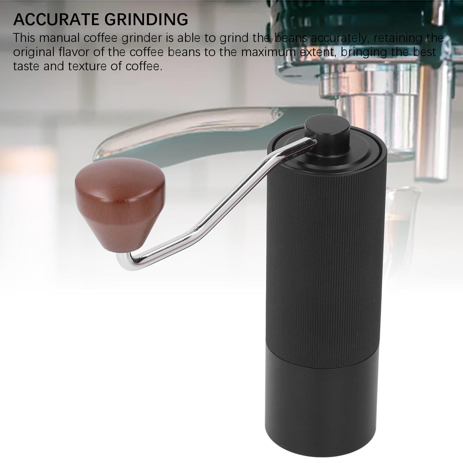 YAHHU Portable Manual Coffee Grinder – Aluminum Alloy & Stainless Steel Core, Adjustable Coarseness, Ideal for Travel & Camping