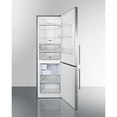 thumbnail image 3 of European counter depth bottom freezer refrigerator with stainless steel doors, platinum cabinet, factory installed icemaker, and digital controls for each section, 3 of 5
