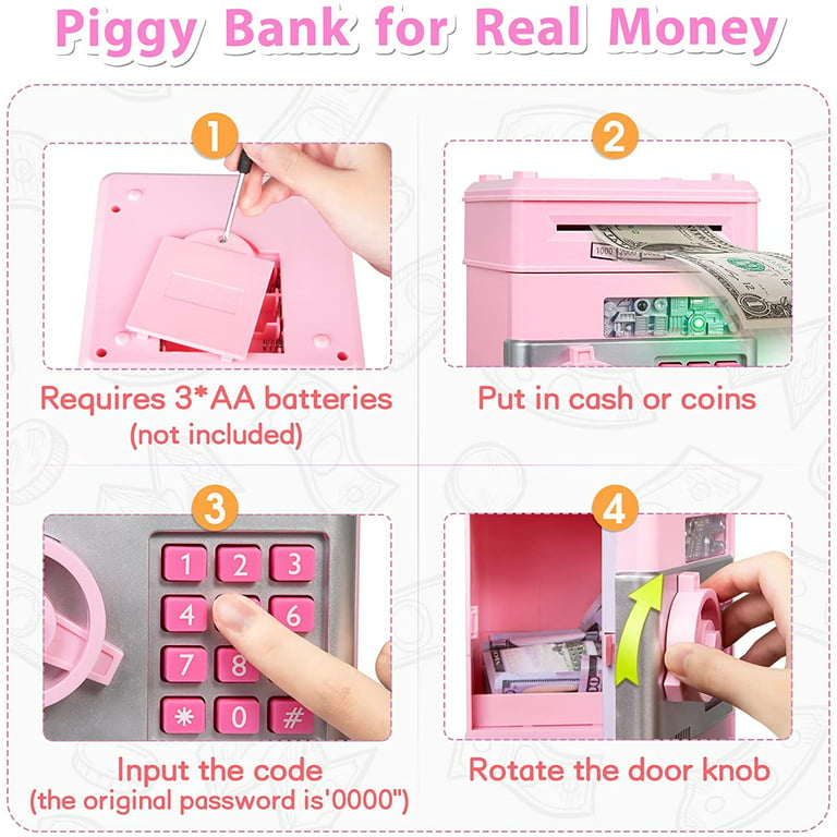 Piggy Bank Toys pour 6 7 8 9 10 Cadeaux de fille de 11 ans, boîte