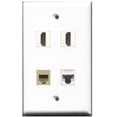 thumbnail image 1 of Ultra Spec Cables 2 Port HDMI 1 Phone Cat5e Ethernet Wall Plate w/Female/Female Jacks, 1 of 1
