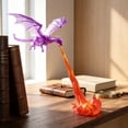 thumbnail image 2 of LED‑Flame 3D‑Printed Plastic Fire‑Dragon Book Nook Shelf Decor, Multi‑Color Mythical Sculpture Ornament For Reading Corner, Desk And Collector Display, 2 of 6