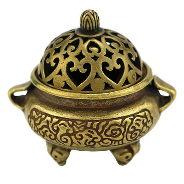 1pc Brass Desktop Burner Retro Mini Censer Incense Holder for Home Office