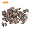 thumbnail image 3 of Uxcell 50Pcs Mini Gingham Ribbon Bow 1" Checkered Fabric Satin Ribbon Bows for Craft DIY Hair Dark Red Green Cream, 3 of 4