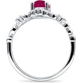 thumbnail image 6 of Art Deco Marquise Filigree Engagement Ring Ruby Cubic Zirconia White Tone 925 Sterling Silver, Size 6, 6 of 7