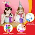 thumbnail image 4 of Playbees Neon Sipper Cups - 6 Oz. - Colorful, Spill-Proof Cups with Lids and Straws - Ideal for School Events, Themed Parties, and Birthday Celebrations - Party Supplies | 12 Pack, 4 of 6