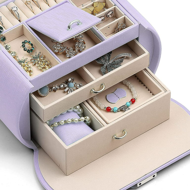 Vlando Jewelry Box with 6 velvet jewelry bags,Travel Jewelry