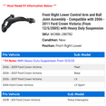thumbnail image 2 of Front Right Lower Control Arm and Ball Joint Assembly - Compatible with 2006 - 2011 Ford Crown Victoria (From 12/5/2005) with Heavy Duty Suspension 2007 2008 2009 2010, 2 of 2