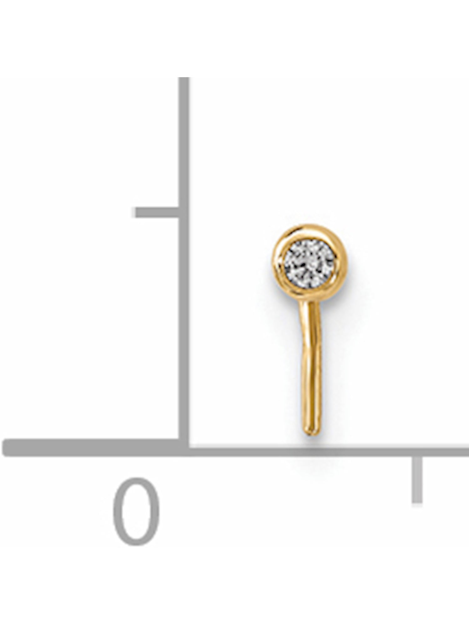 14k 2.2mm CZ Nose Stud (6.5x2.1) 14k Yellow Gold Walmart Canada