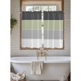 thumbnail image 7 of Tier Curtains 45 Inches Long, Grey Green Striped Window Treatment Curtain Drapes, Farmhouse Modern Window Half Privacy Curtains for Bedroom Bathroom, 42"x45", 2 Panels, 7 of 7