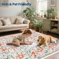 thumbnail image 5 of Garvee 5'x7' Vintage Floral Area Rug Washable Rug, Non Slip Traditional Accent Rug Stain Resistant Foldable Printed Carpet for Living Room Bedroom Home Office, Beige, 5 of 8
