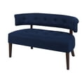 Jared Roll Arm Tufted Bench Settee, Midnight Blue