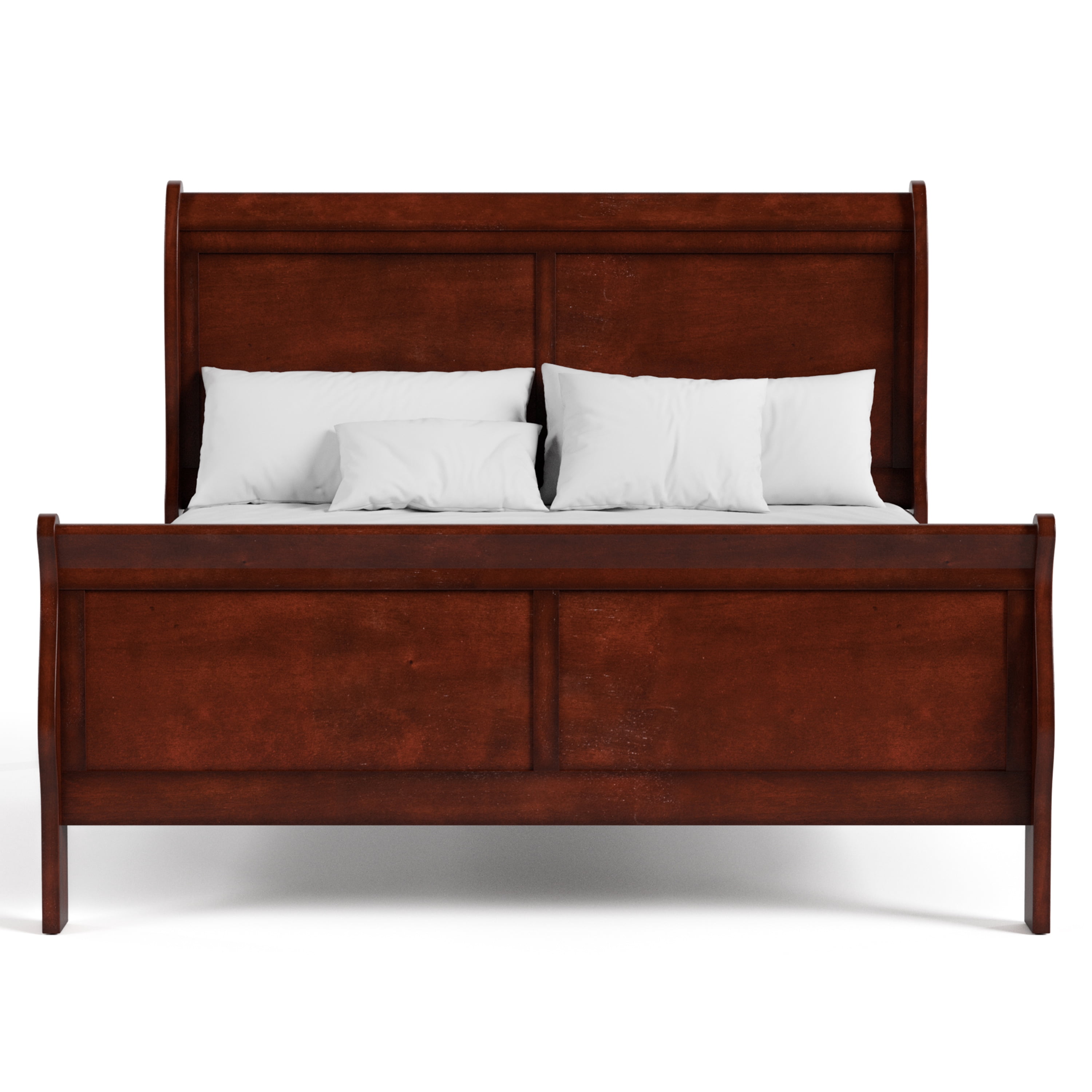 Furniture of America Rycia Queen Sleigh Wood Panel Bed, Cherry