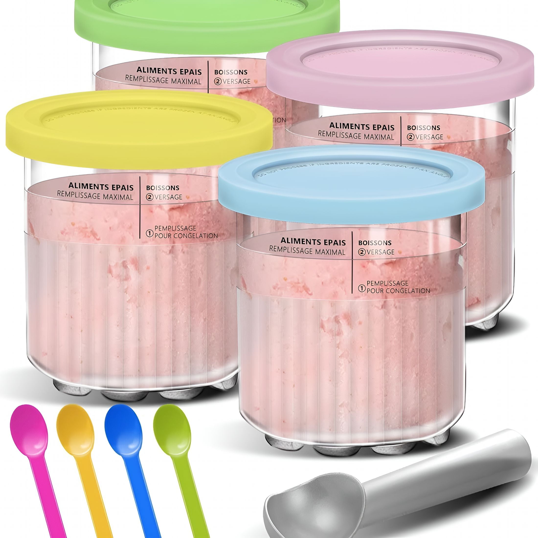ACDANC 2026 New Compatible 24Oz Creamy Deluxe Pints and Lids,Bpa-Free,Dishwasher Safe,11-In-1 Xl Family Size Storage Containers for Ice Cream Maker