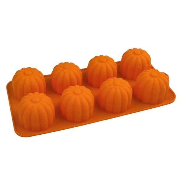 Bewildely Molde de silicona antiadherente de 8 cavidades con forma de fantasma, molde de silicona para dulces, decoración de calabaza para Cocina y Comedor cara de calabaza