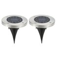 thumbnail image 5 of Luz solar enterrada 8x12LED Lámpara de tierra para césped al aire libre impermeable (blanco cálido), 5 of 5