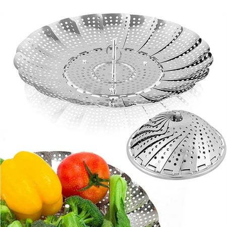

Steamer Basket Stainless Steel Vegetable Steamer Basket Folding Steamer Insert for Veggie Fish Seafood Cooking Expandable to Fit Various Size Pot (6.4 to 10 )