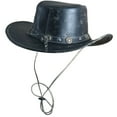 thumbnail image 2 of Lrg Hilason Hand Made Split Antique Leather Crushable Hat 3 In Brim, 2 of 5