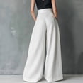 thumbnail image 4 of SAWOBUUN Women High Waist Wide Leg Pants with Belt Pleated Flowy Palazzo Elegant Casual Pants with Pockets, 4 of 7