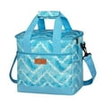 thumbnail image 1 of Tignapoo Sac à Lunch Isolé Premium avec Sangle Réglable, Grande Capacité pour Extérieur, Voyage et Pique-Niques, Design Étanche et Imperméable Motif Vague Bleu Blanc, 1 of 6