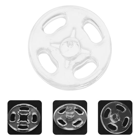 AURARMLET Mini Sew On Snap Buttons Clear Resin 100Pcs 1.3x1.3in