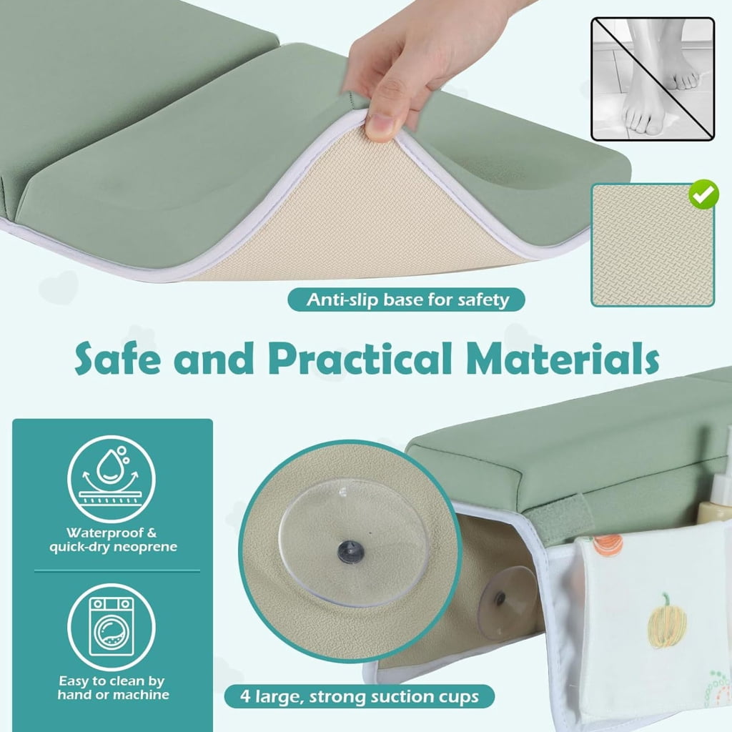 Msioytog Infant Bath Accessories Kits Including Kneeling and Elbow Pad for Comfort