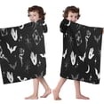 thumbnail image 4 of Black Gothic Hand Spider Pattern Hooded Bath Towel，50"x30" for Ages 3 To 12 Kids, Quick Dry Lightweight Soft Microfiber Hood Beach Towel Cover Up for Kids, 4 of 7
