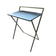 Metal and Wood Folding Table, Silver and Black, for Indoor Use, Mainstays