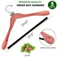 thumbnail image 2 of Perchas Cedar Suit Hangers Amber Home con hombros extra anchos, paquete de 5, 2 of 7